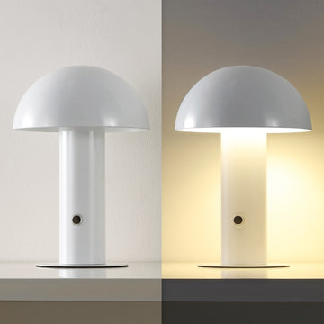Boletus 10.75" Contemporary Bohemian Rechargeable/Cordless Iron Integrated LED Mushroom Table Lamp - JONATHAN Y